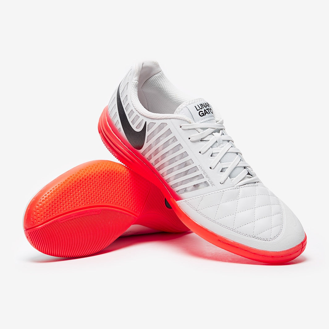 Chuteira Nike Lunar Gato 2 Futsal – Platinum Tint/Black/Bright Crimson - Imagem 1