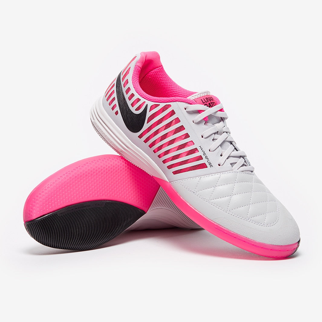 Chuteira Nike Lunar Gato 2 Futsal – Grey/Black/Pink Blast - Imagem 1