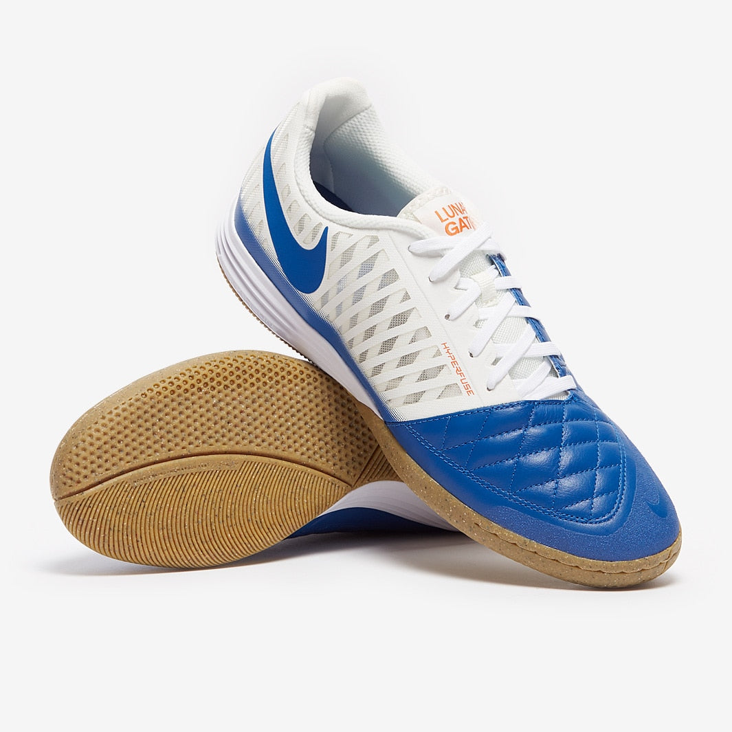 Chuteira Nike Lunar Gato 2 Futsal – Sail/Blue Jay/White/Gum Light Brown - Imagem 1