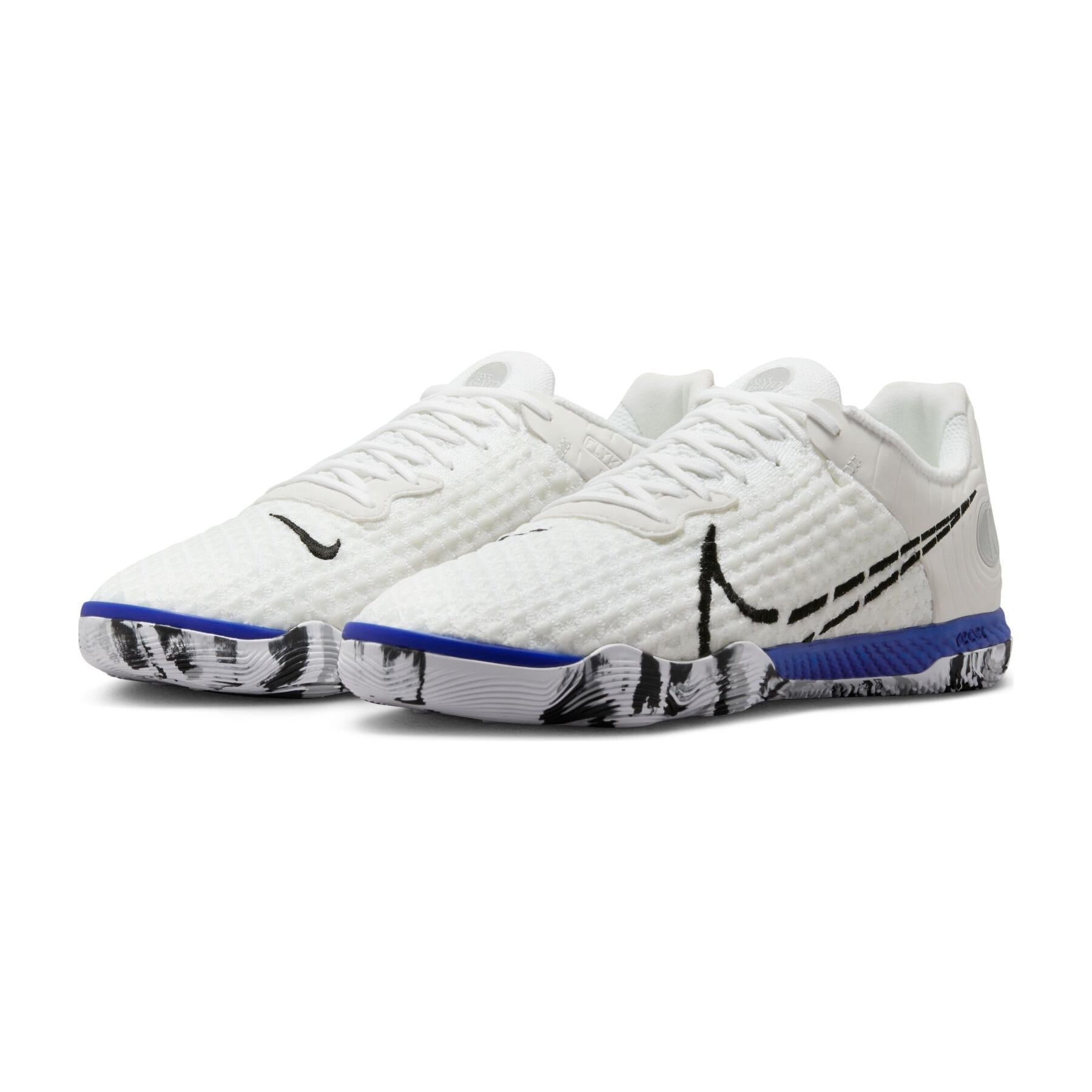 Chuteira Nike ReactGato Futsal – White/Racer Blue/Volt - Imagem 1